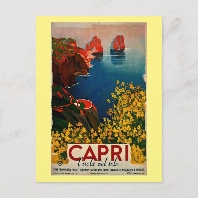 Carte postale de l'Italie Capri L'Isola del Sole V (Devant)