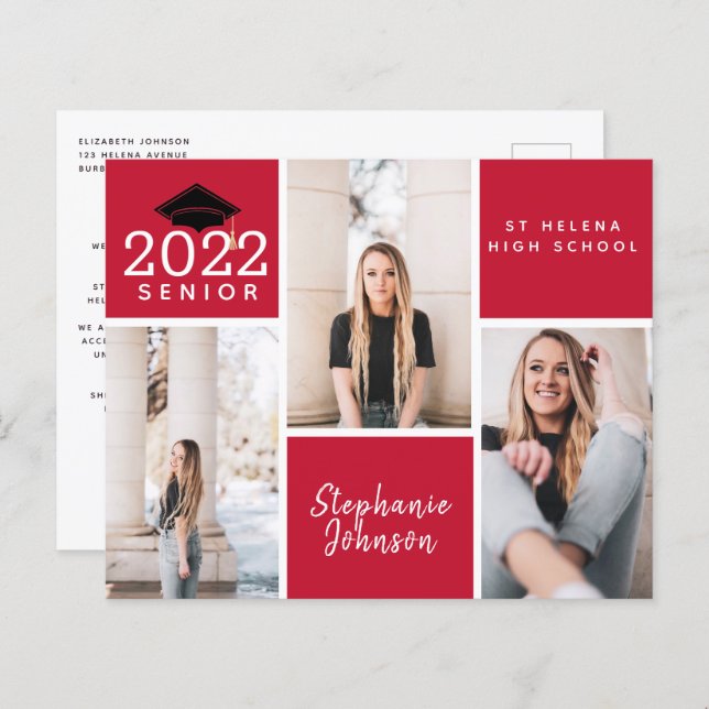 Carte postale de l'obtention du diplôme supérieur (Devant / Derrière)