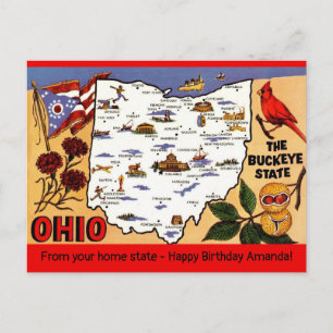 Carte postale de l'occasion de l'État du Ohio Buck