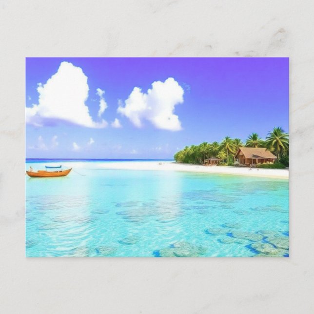 Carte postale de l'océan tropical des Maldives (Devant)