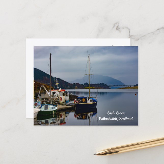 Carte postale de Loch Leven, Ballachulish, Écosse (Devant/Arrière en situation)