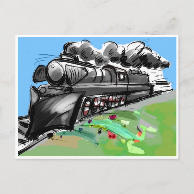 Carte postale de locomotive vapeur (Devant)