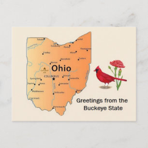 Carte postale de l'Ohio State Map