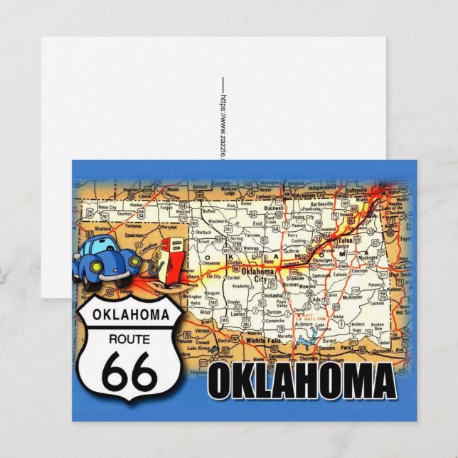 Carte postale de l'Oklahoma RT 66 (Devant / Derrière)
