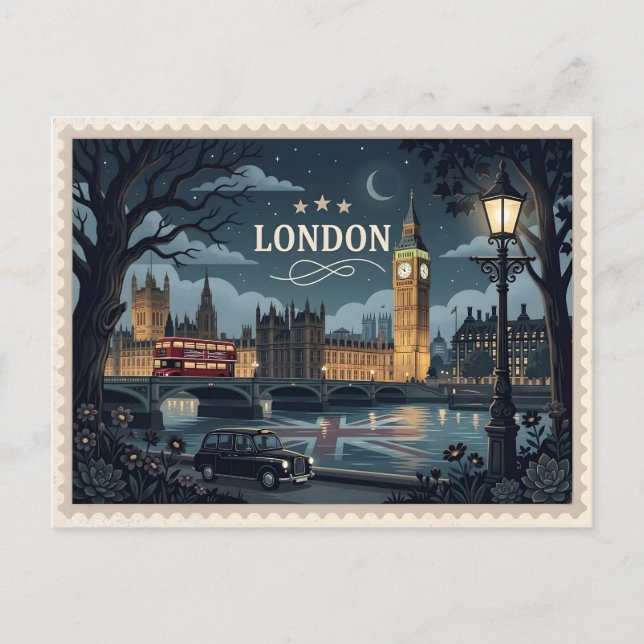 Carte postale de Londres Angleterre Voyage Vintage (Devant)