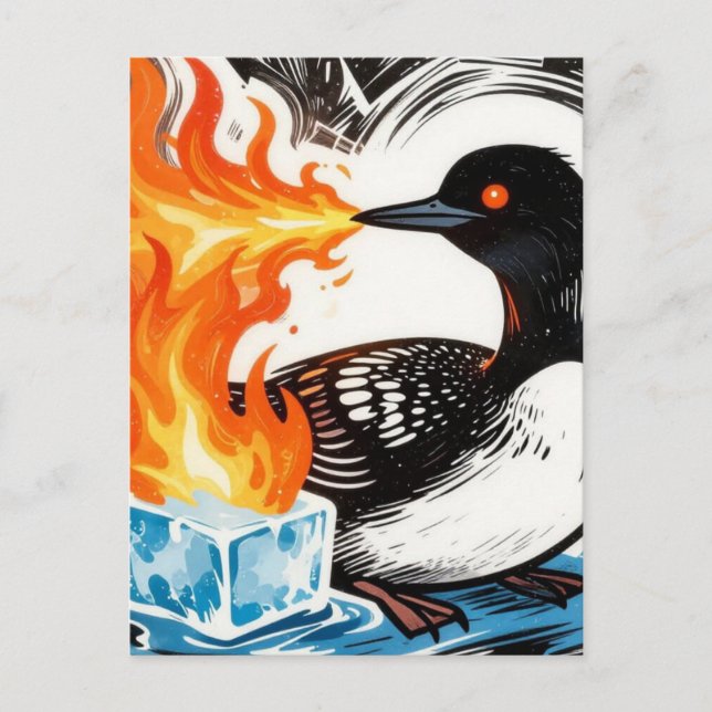 Carte postale de Loon furieux crachant du feu fais (Devant)