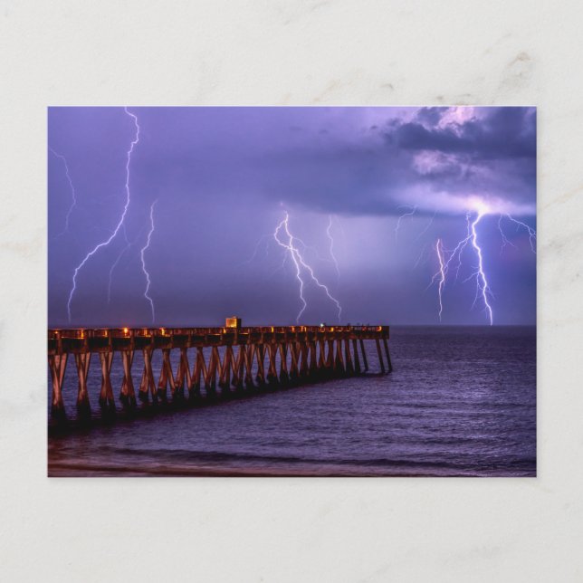 Carte postale de l'orage avec éclairs en Floride à (Devant)