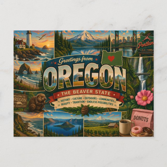 Carte postale de l'Oregon (Devant)