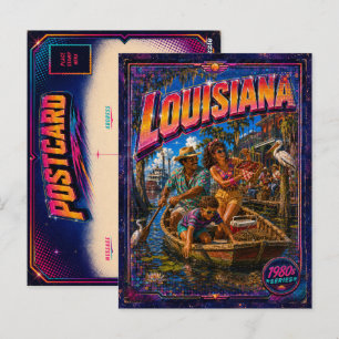 Carte postale de Louisiane des années 80 Rétro