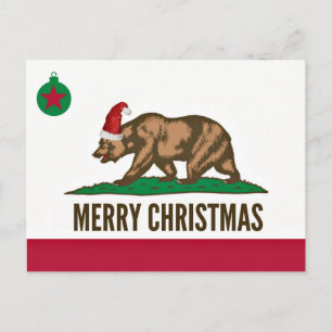 Carte postale de l'Ours de Noël de l'État de Calif