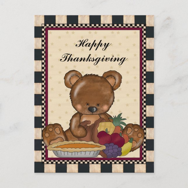 Carte postale de l'Ours de Thanksgiving (Devant)