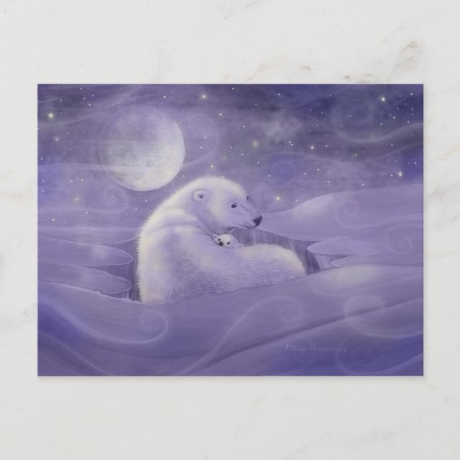 Carte postale de l'ours polaire de l'hiver doux (Devant)