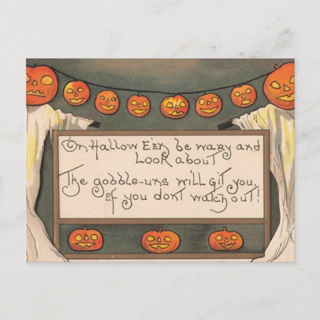 Carte postale de lutins d'Halloween (Devant)