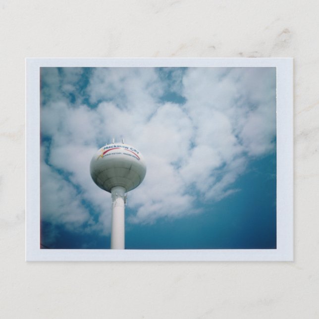 Carte postale de Mackinaw City, MI Water Tower (Devant)