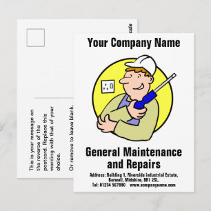 Carte postale de maintenance et de réparations gén