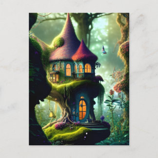 Carte postale de maison de fée fantastique