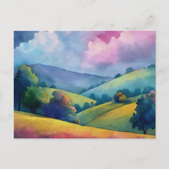 Carte postale de maison d'été aquarelle (Devant)