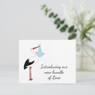 Carte postale de marchandise de cigogne