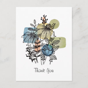 Carte postale de marguerite en encre et aquarelle