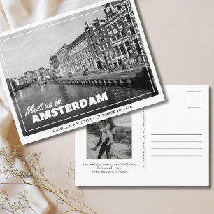 Carte postale de mariage à Amsterdam 'Save the Dat