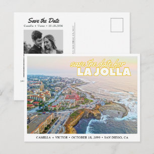Carte postale de mariage à La Jolla avec photo de