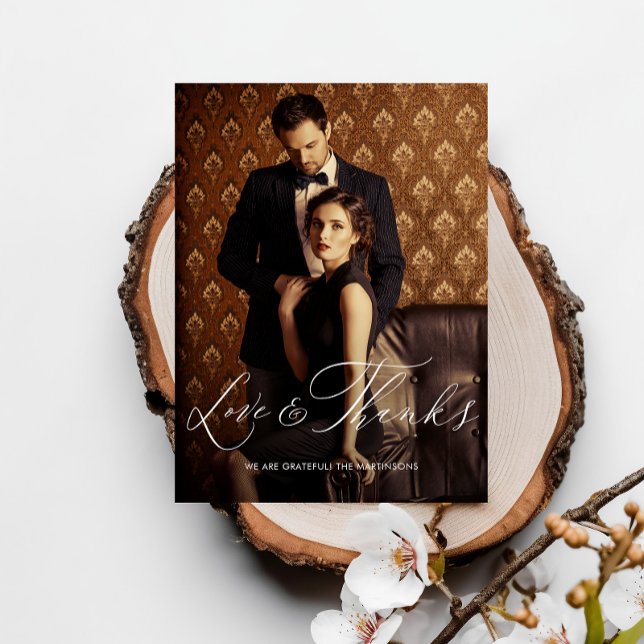 Carte postale de mariage avec photo et texte de re (Créateur téléchargé)