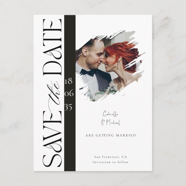 Carte postale de mariage avec photo moderne pour a (Devant)