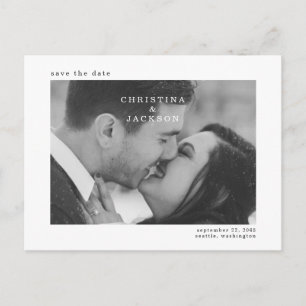 Carte postale de mariage avec photo noir et blanc 