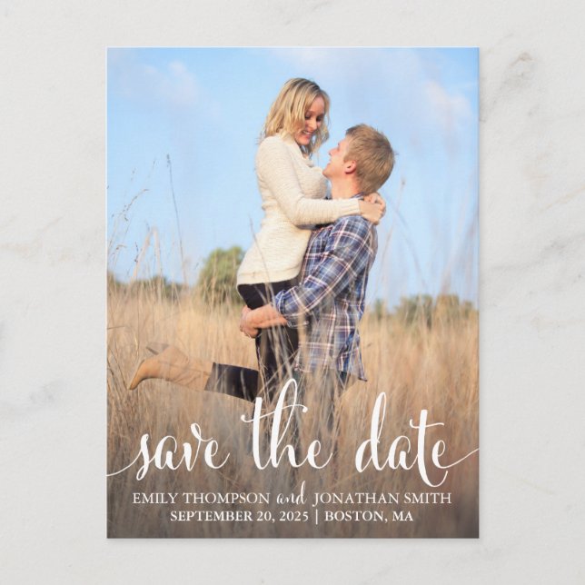 Carte postale de mariage avec photo, une image à s (Devant)
