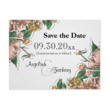 Carte Postale de Mariage "Blush Floral" pour Annon