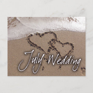 Carte postale de mariage de destination de la plag