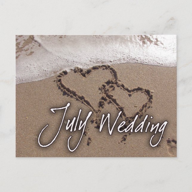 Carte postale de mariage de destination de la plag (Devant)