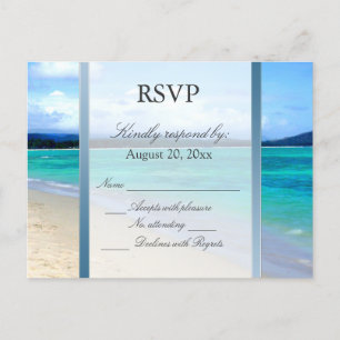 Carte postale de mariage de destination RSVP