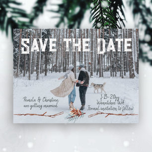 Carte postale de Mariage de Pinecone d'hiver Sauve