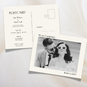 Carte postale de mariage élégante et vintage