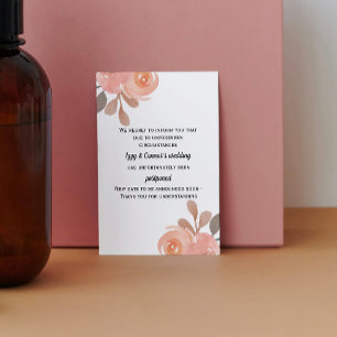 Carte postale de mariage floral reporté