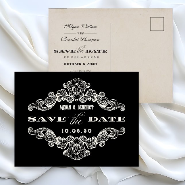 Carte postale de mariage gothique calligraphique v (Créateur téléchargé)
