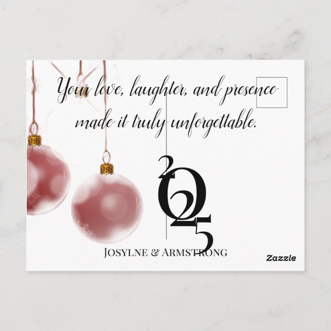 carte postale de mariage moderne (Dos)