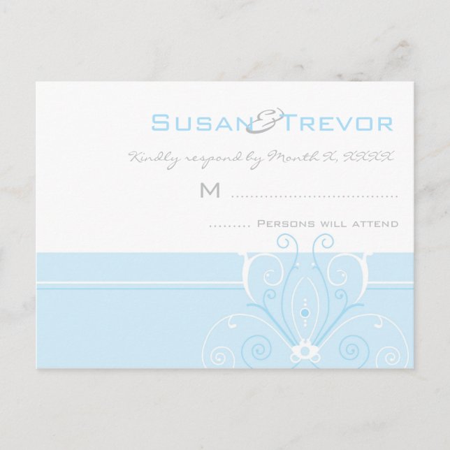 Carte postale de mariage RSVP - Déco moderne (Devant)