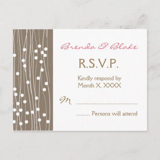 Carte postale de mariage RSVP - Pots et lignes bio