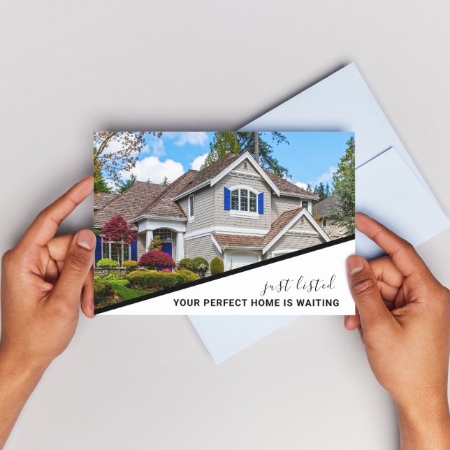 Carte postale de marketing immobilier de photo mod (Real Estate Marketing Postcard)