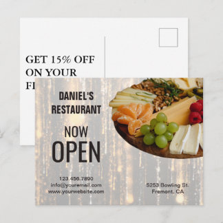 Carte postale de marketing pour traiteur de luxe 