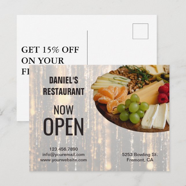 Carte postale de marketing pour traiteur de luxe  (Devant / Derrière)