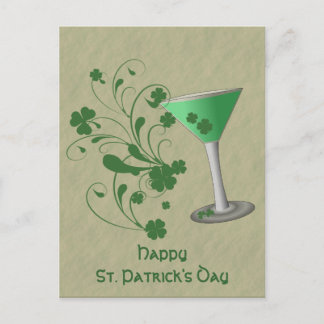 Carte postale de martini de la Saint-Patrick