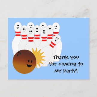 Carte postale de Merci de partie de bowling