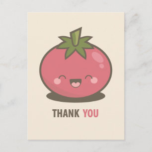 Carte postale de Merci de tomate Kawaii très agréa