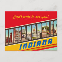 Carte postale de message d'Indianapolis IN