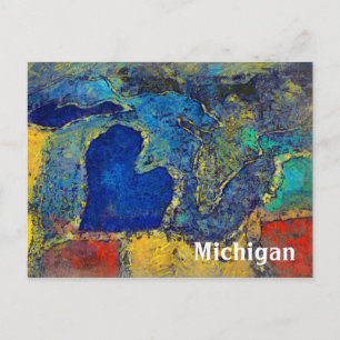 Carte postale de Michigan Artwork