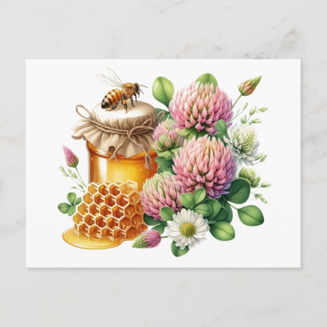 Carte postale de miel de couverture rouge (Devant)