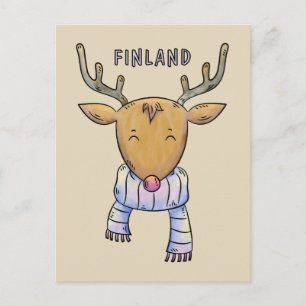 Carte postale de mignonne Finland Reindeer